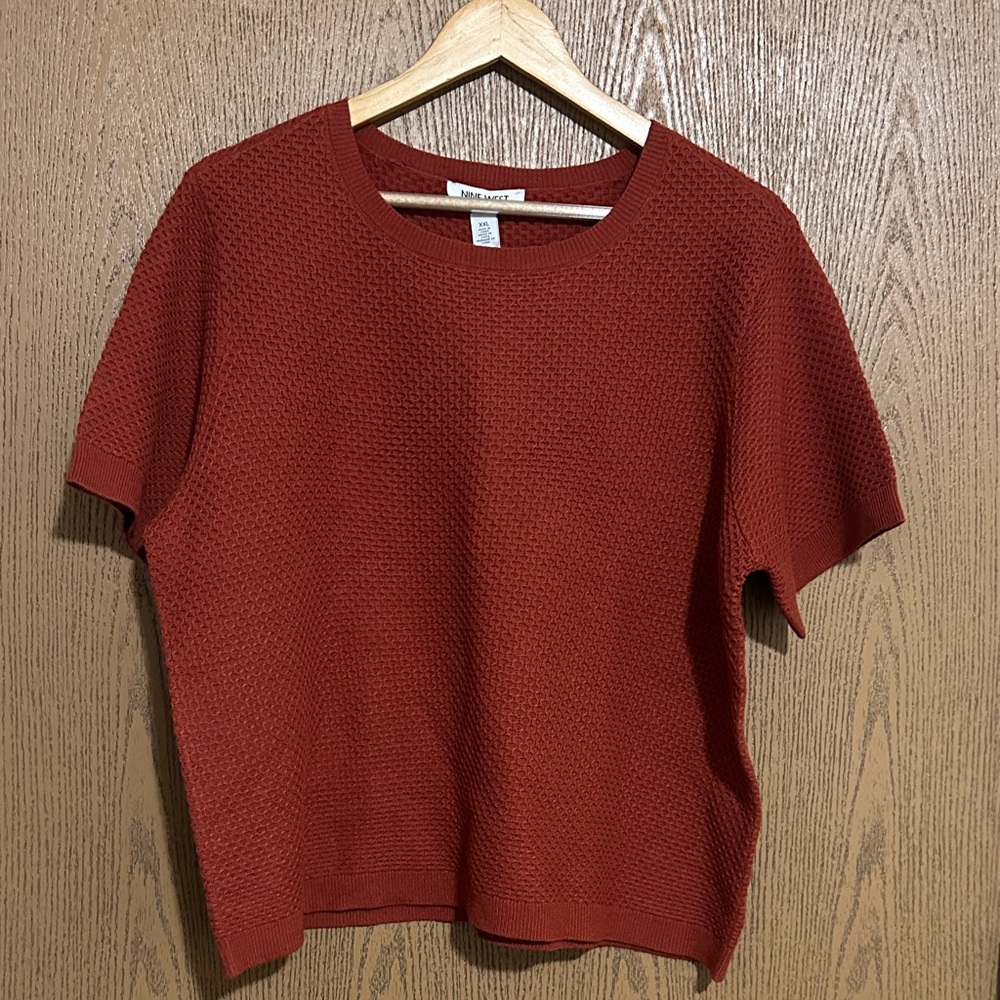 NWT Nine West Women's Spring Sweater Short Sleeves Size XXL